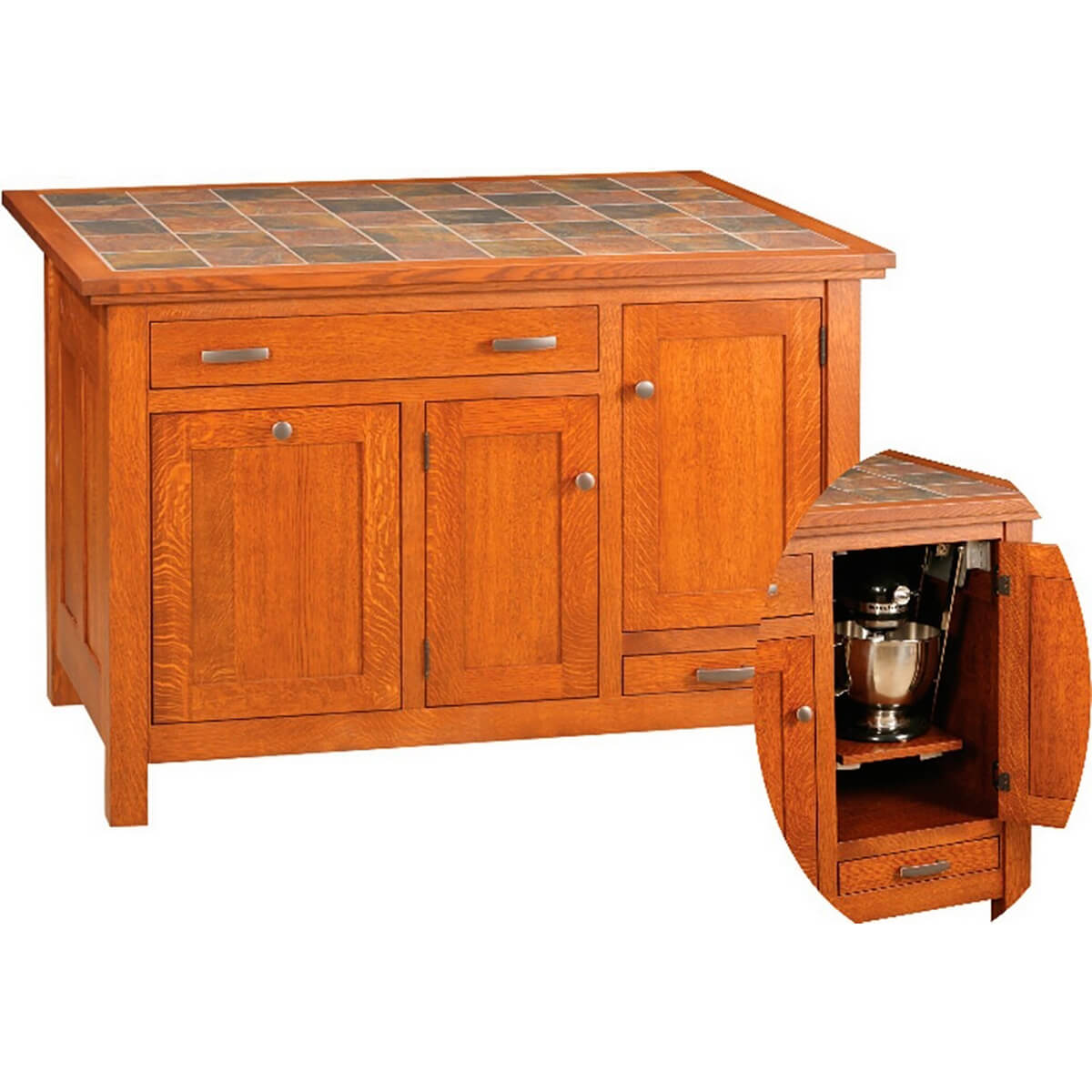 Read more about the article Brookline Mission Kitchen Island Cabinet with Mixer Lift